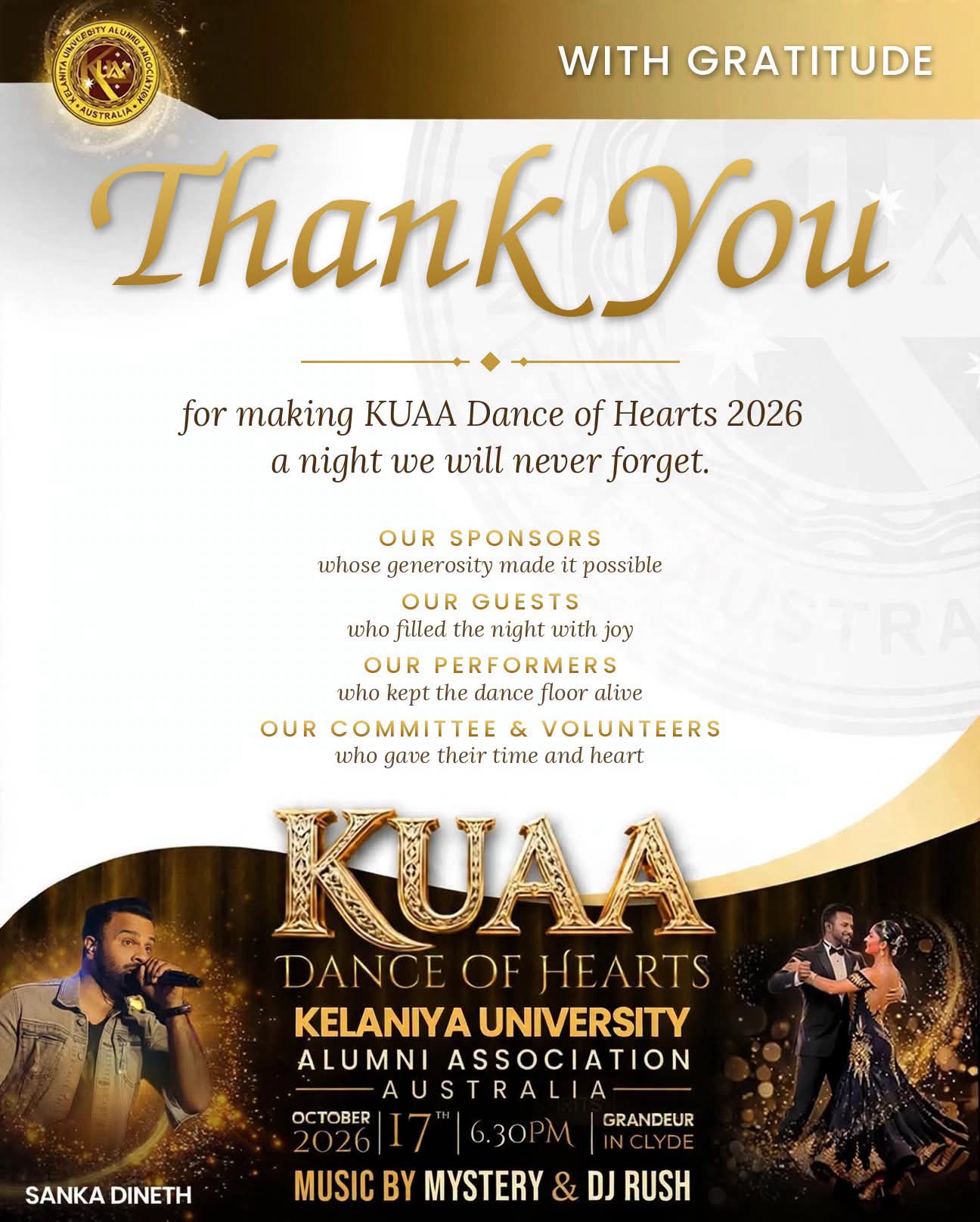 Check your seat — KUAA Dance of Hearts 2026. Find your table and seat by name or ticket number.